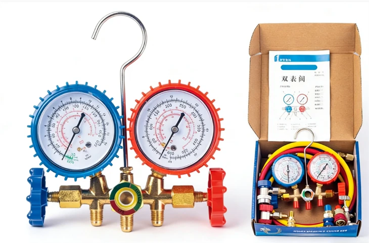 82731 Dual-Gauge Automotive & HVAC AC Refrigerant Charging Tool Set With Hoses & Couplers 82731 Dual-Gauge Automotive & HVAC AC Refrigerant Charging Tool Set With Hoses & Couplers